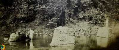 As três fontes conhecidas como as três Marias ficam localizadas na Ilha dos amores no parque florestal do Balneário - 1937