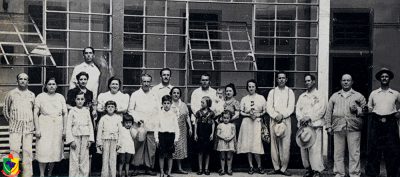 Turistas no Balneário Osvaldo Cruz, anos 40